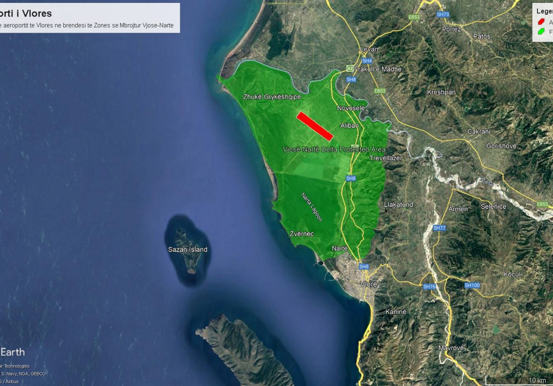 Kundërshtimi i VNM-së së aeroportit në Zonën e Mbrojtur Vjosë - Nartë