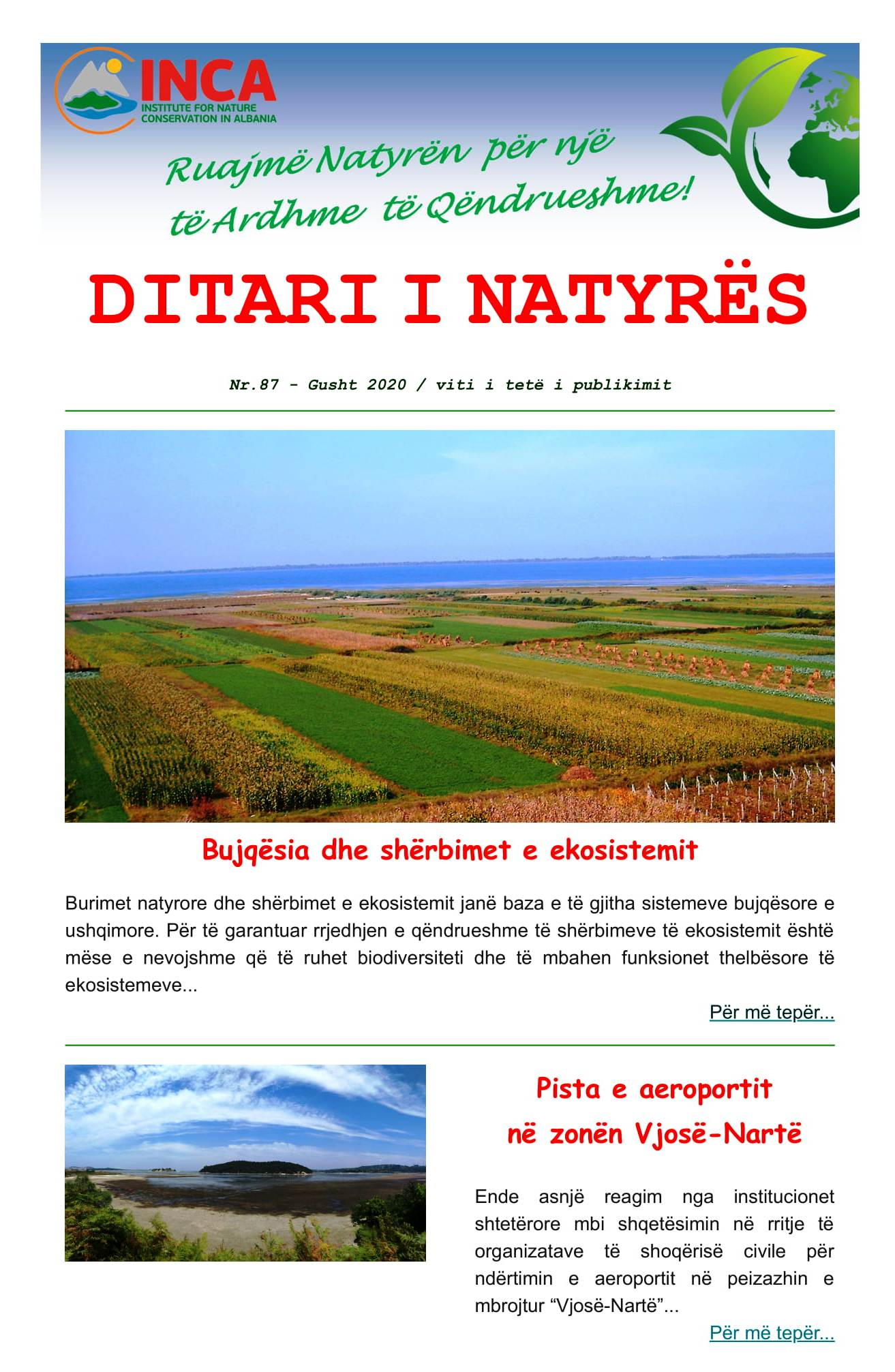 Ditari Natyrës nr.87 - Gusht 2020