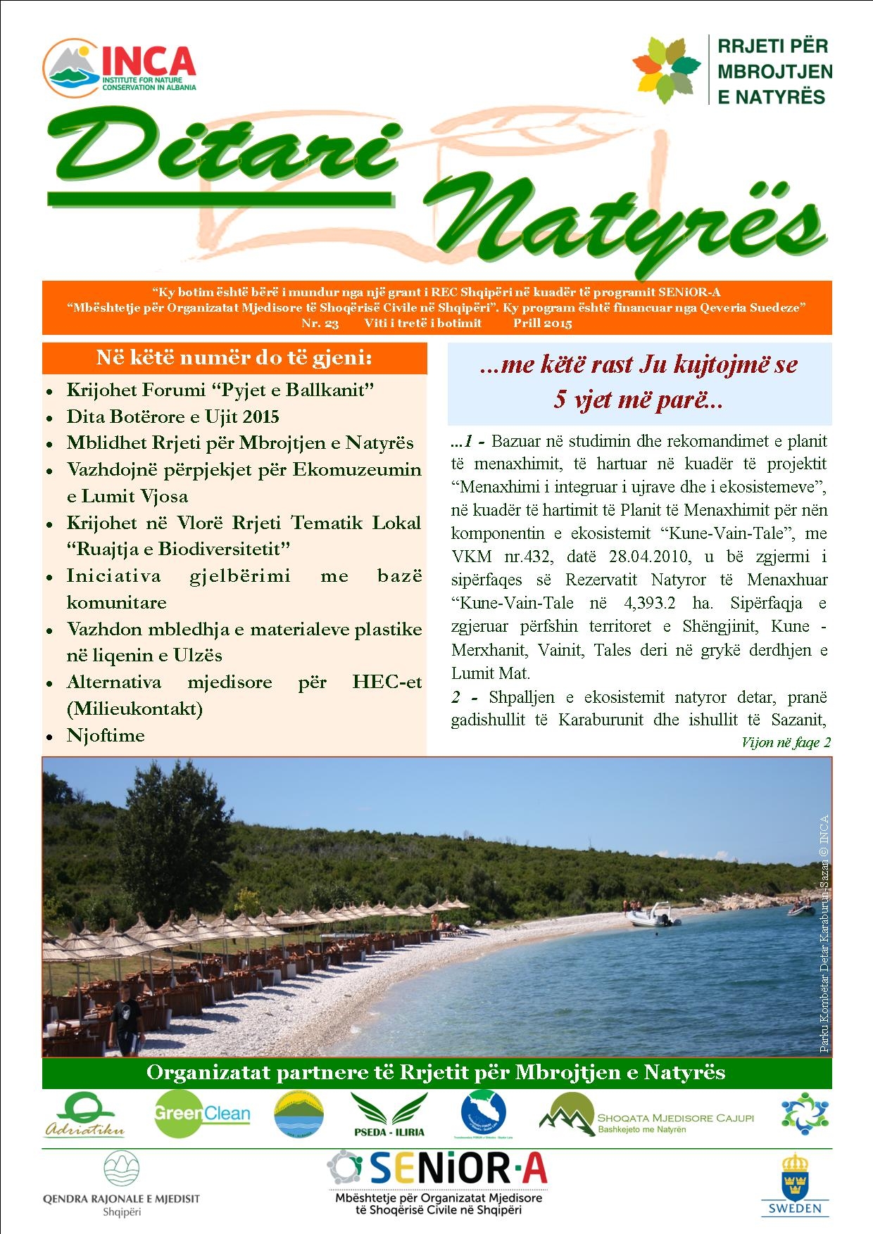 Ditari Natyrës Nr.23, Prill 2015